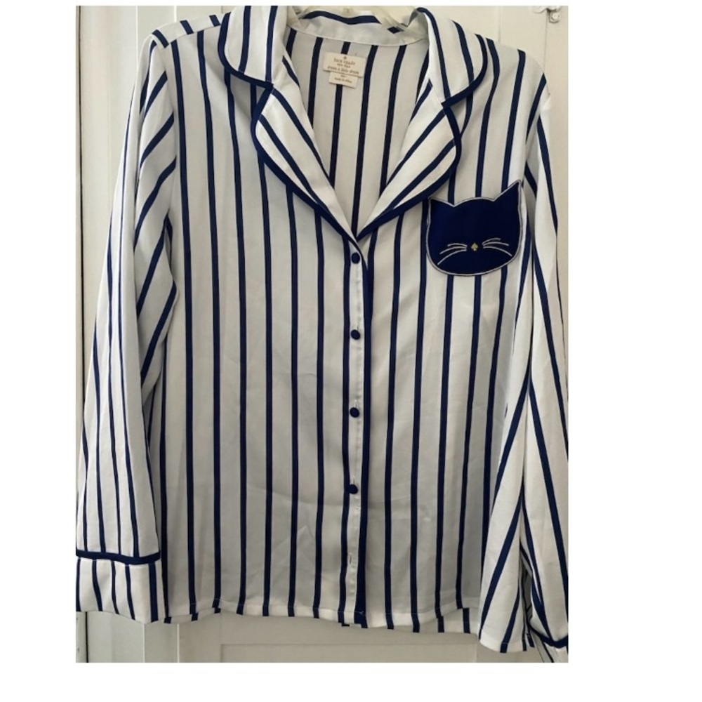 Kate Spade Navy and White Darling pajama top